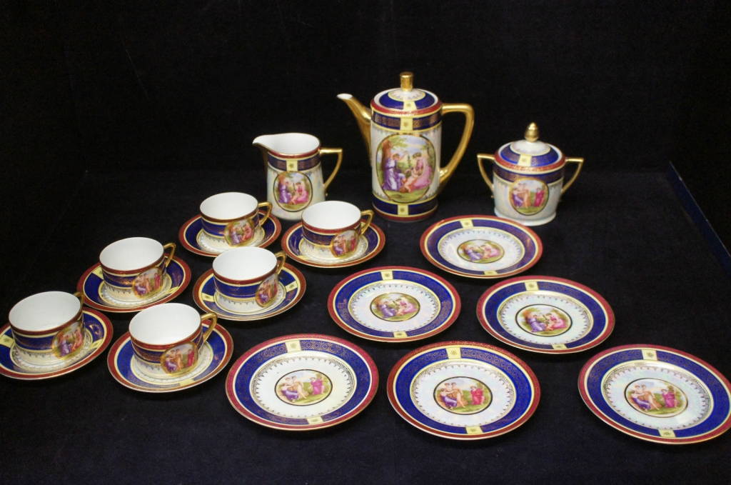 Antique Royal Vienna Austria Beehive Tea Set Epiag Pirkenhammer Luise Czech